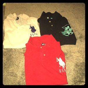 3 polo shirts.